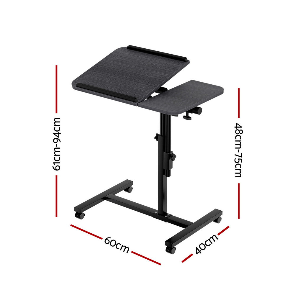 Artiss Laptop Desk Table Fan Cooling Black 60CM-Furniture > Office-PEROZ Accessories