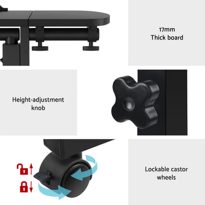 Artiss Laptop Desk Table Fan Cooling Black 60CM-Furniture > Office-PEROZ Accessories