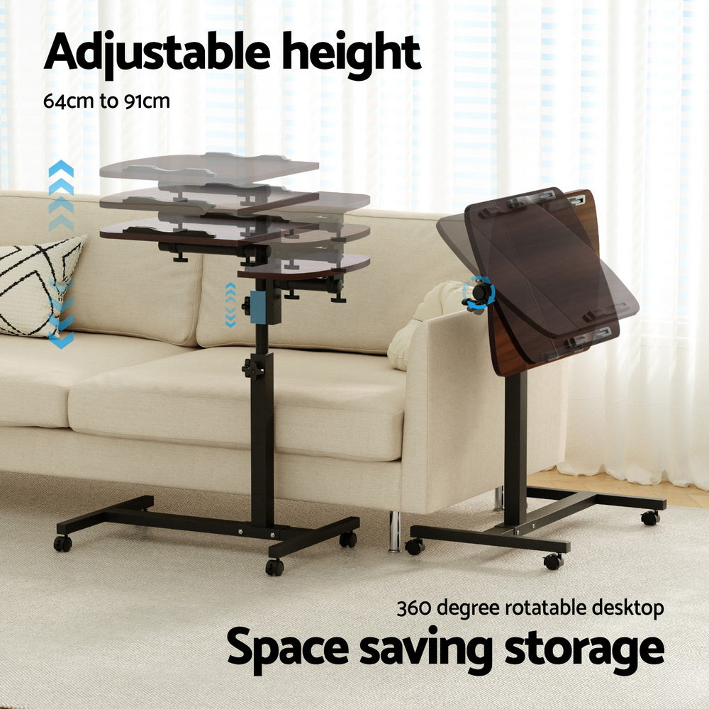 Artiss Laptop Desk Table Fan Cooling Walnut 60CM-Furniture > Office-PEROZ Accessories