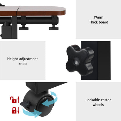Artiss Laptop Desk Table Fan Cooling Walnut 60CM-Furniture > Office-PEROZ Accessories