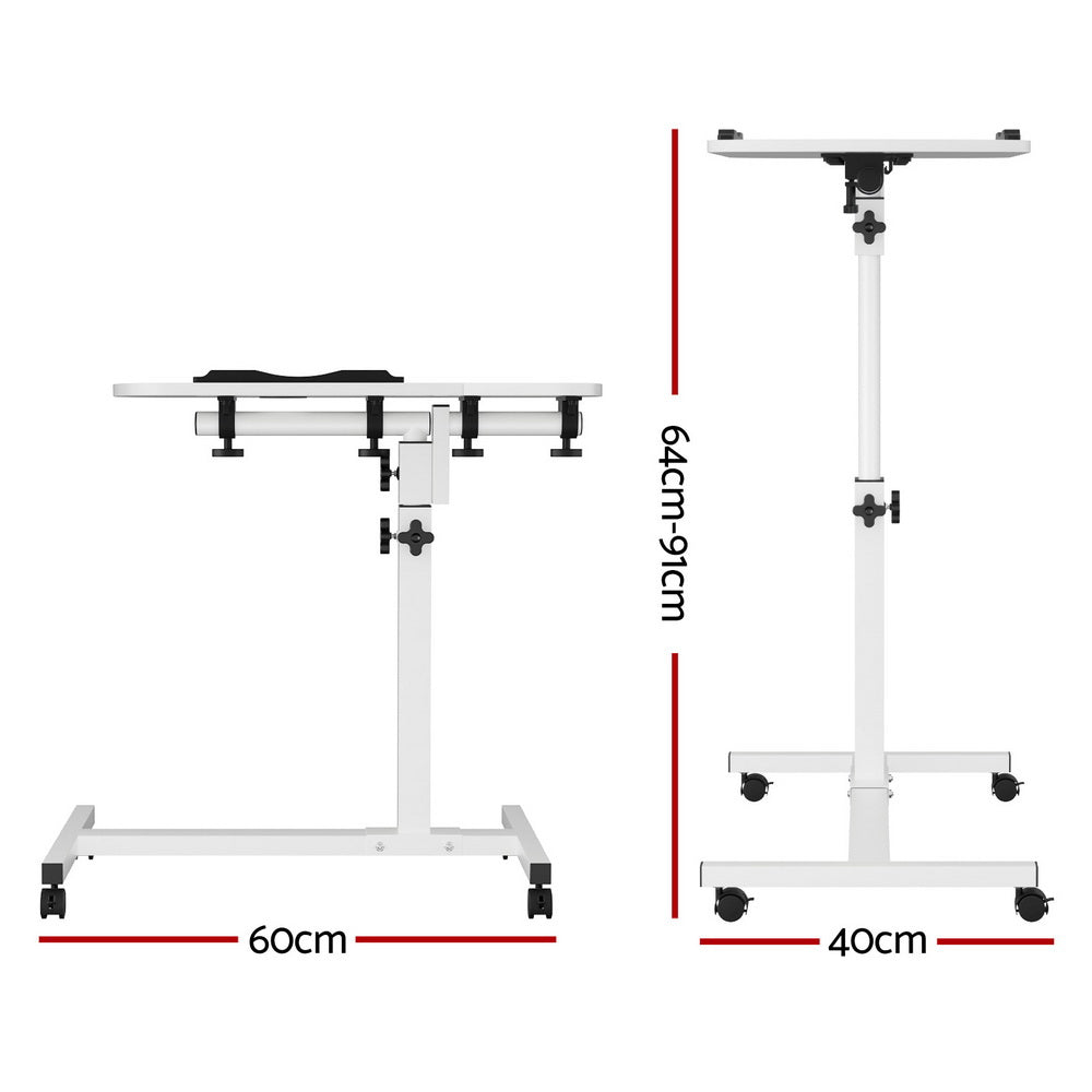 Artiss Laptop Desk Table Fan Cooling White 60CM-Furniture &gt; Office-PEROZ Accessories