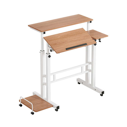 Artiss Laptop Desk Table Adjustable Light Wood 80CM-Furniture &gt; Office-PEROZ Accessories