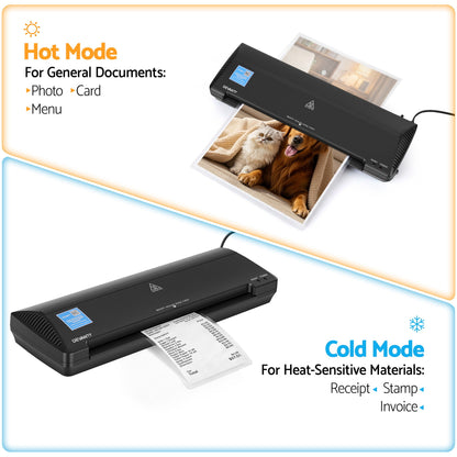 Devanti A3 Laminator Machine, Hot &amp; Cold Thermal Fast Lamination Anti-Jam Laminator for Office School Home Document Photo Card Handmade A3 A4 A5 A6, Black-Home &amp; Garden > Home Office Accessories > Laminators-PEROZ Accessories
