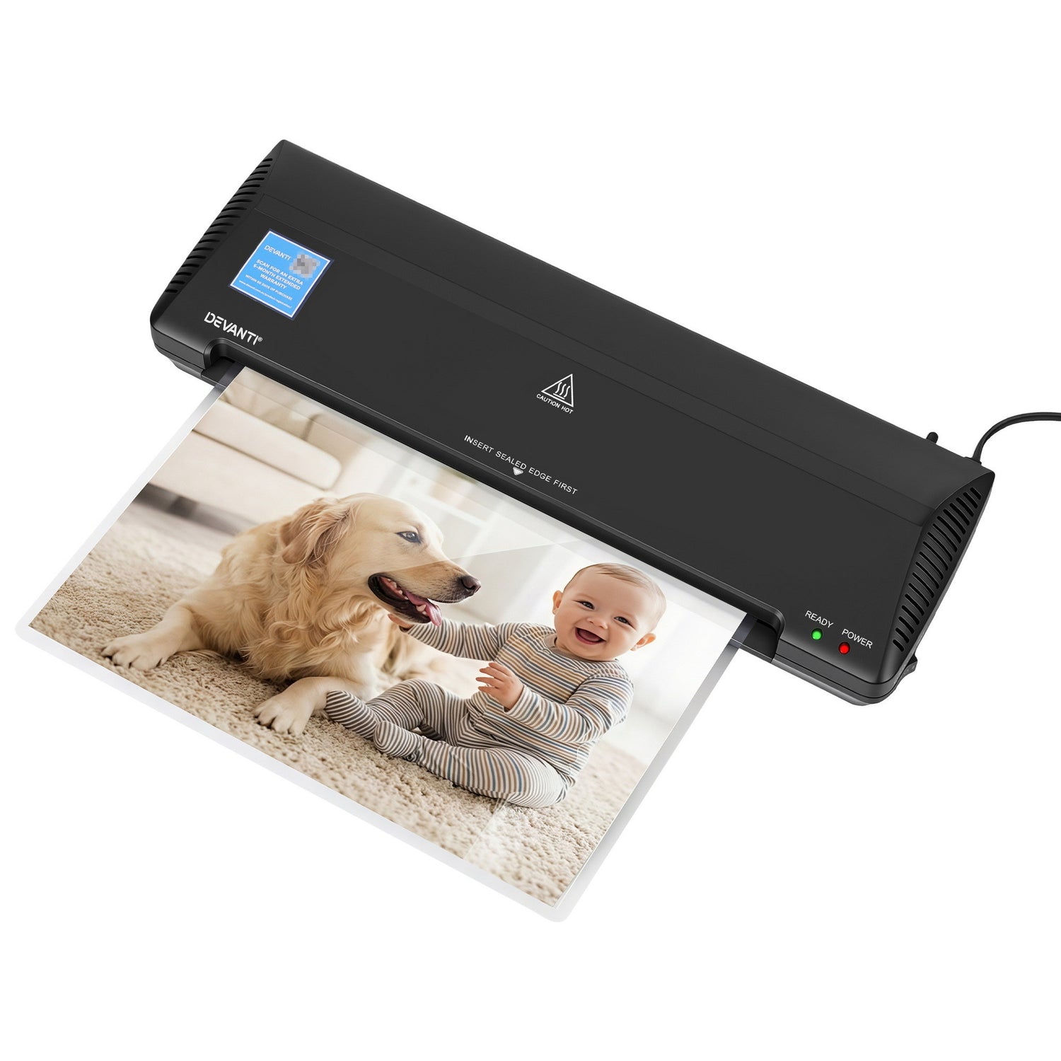 Devanti A3 Laminator Machine, Hot &amp; Cold Thermal Fast Lamination Anti-Jam Laminator for Office School Home Document Photo Card Handmade A3 A4 A5 A6, Black-Home &amp; Garden > Home Office Accessories > Laminators-PEROZ Accessories
