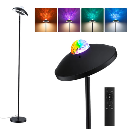 Artiss 2-in-1 LED Floor Lamp with Galaxy Projector &amp;Remote, 178cm Tall Torchiere Standing Light with Dynamic RGB Aurora Stepless 4 Colour Temperatures, 1H Timer for Living Room, Bedroom Kids Room-Home &amp; Garden > Lighting > Floor Lamps-PEROZ Accessories