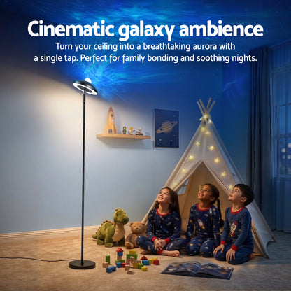 Artiss 2-in-1 LED Floor Lamp with Galaxy Projector &amp;Remote, 178cm Tall Torchiere Standing Light with Dynamic RGB Aurora Stepless 4 Colour Temperatures, 1H Timer for Living Room, Bedroom Kids Room-Home &amp; Garden > Lighting > Floor Lamps-PEROZ Accessories