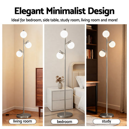 Artiss 3-Light Tree Floor Lamp 165cm Tall Standing Light with Sphere Glass Shades for Modern Homes-Home &amp; Garden &gt; Lighting &gt; Floor Lamps-PEROZ Accessories