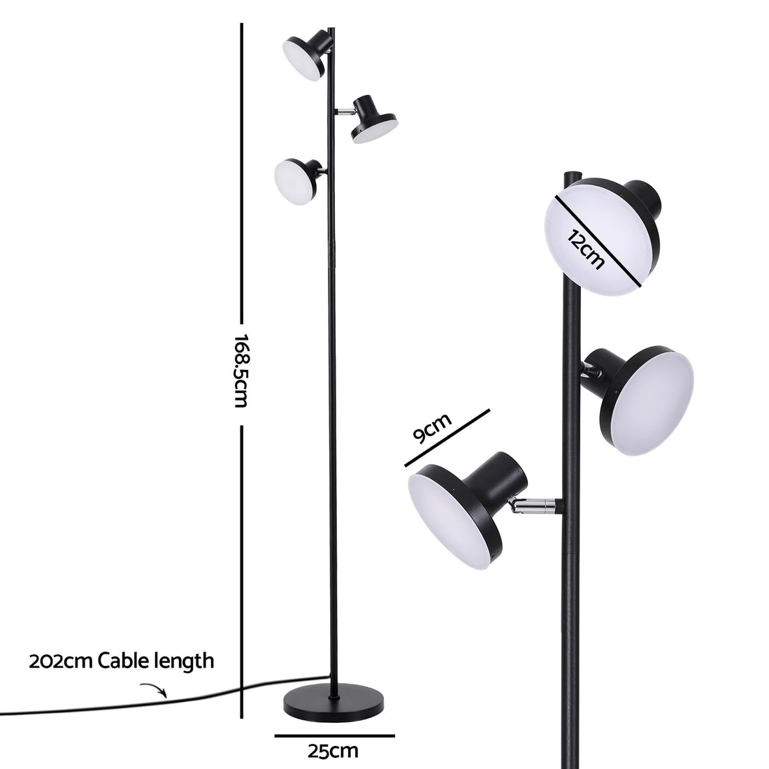 Artiss RGB Floor Lamp LED with 3 Swivel Lights Color Changing Lamp with Remote Stepless Dimmable-Home &amp; Garden > Lighting > Floor Lamps-PEROZ Accessories