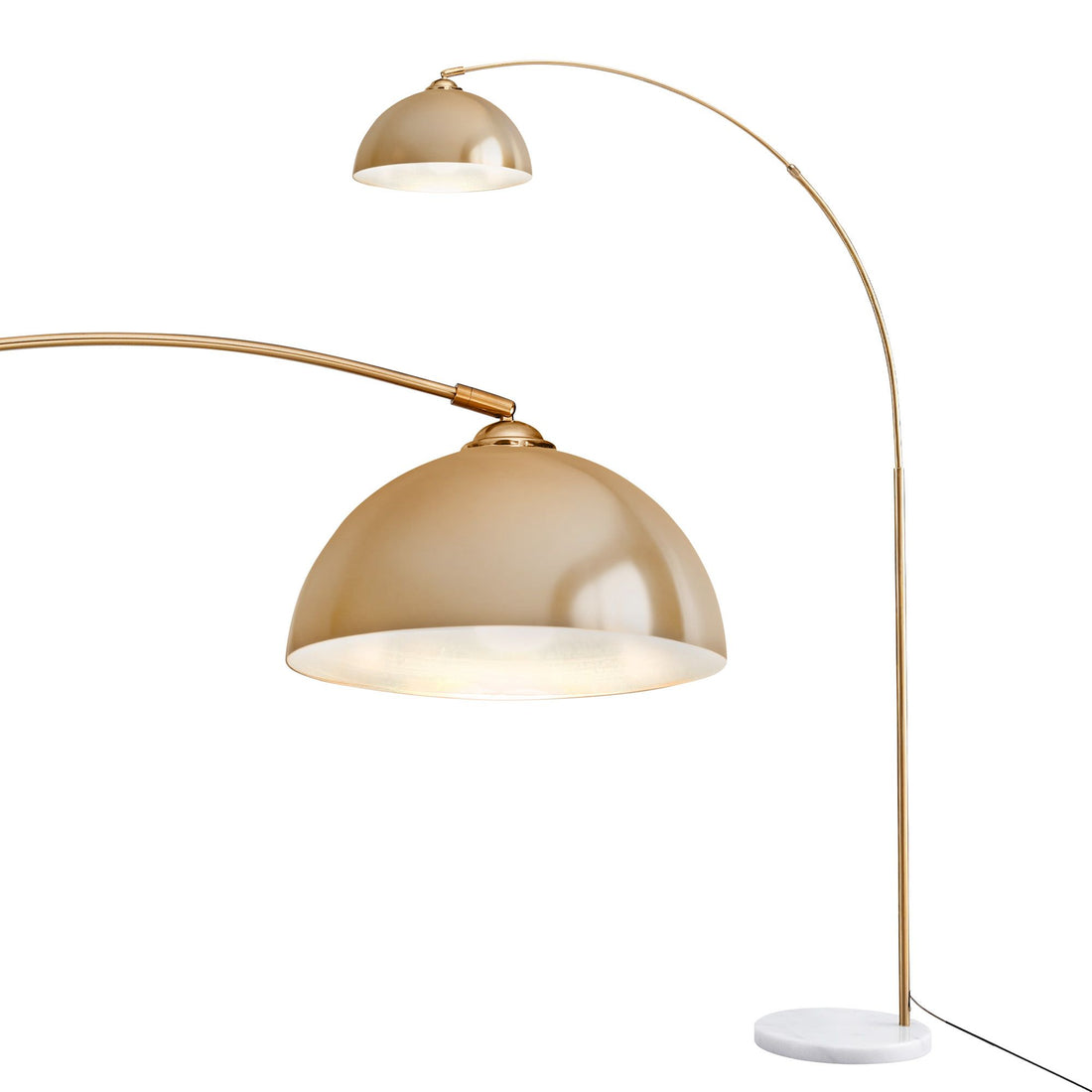 Artiss Modern Arched Floor Lamp Gold Brass Standing Heavy-Duty Marble Base for Living Room Bedroom-Home &amp; Garden > Lighting > Floor Lamps-PEROZ Accessories