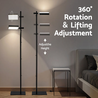 Artiss LED Floor Lamp, Modern Reading Lamp 360～ Rotating Adjustable Light Head,12W Standing Lamp for Living Room, Bedroom Office-Home &amp; Garden &gt; Lighting &gt; Floor Lamps-PEROZ Accessories