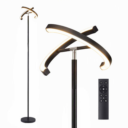 Artiss LED Floor Lamp with Dual Rotating Heads, Dimmable Light and Remote Control Black 20W-Home &amp; Garden > Lighting > Floor Lamps-PEROZ Accessories