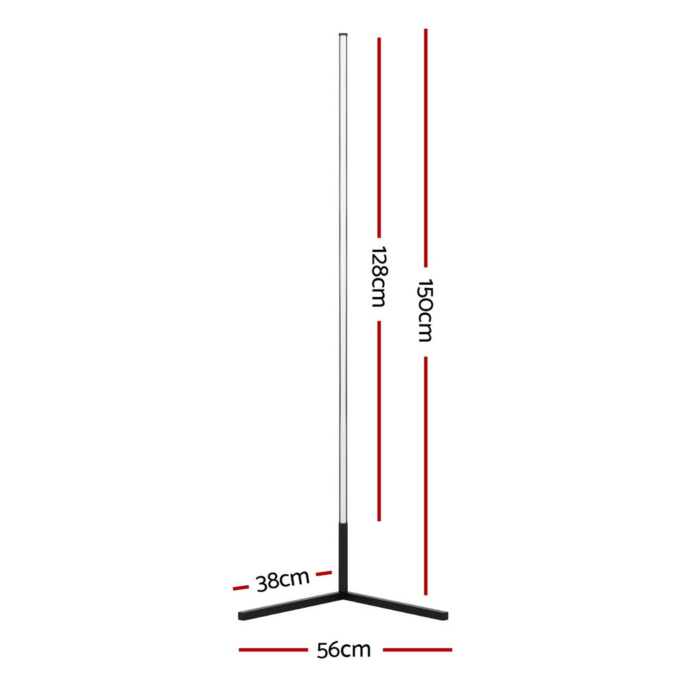 Artiss RGB LED Floor Lamp Remote Control Corner Light Stand Gaming Room 150CM-Furniture > Bedroom-PEROZ Accessories