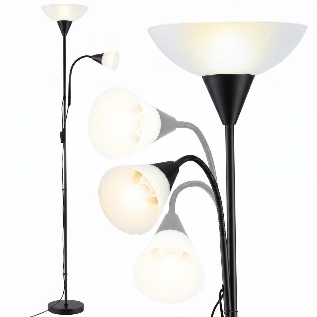 Artiss Floor Lamp Mother and Child Modern Home Living Room Office Reading Black-Home &amp; Garden > Lighting > Floor Lamps-PEROZ Accessories