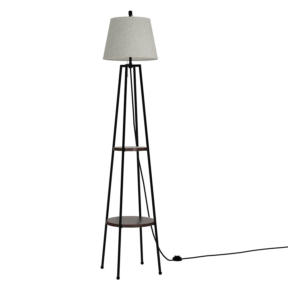Artiss Floor Lamp 2 Tier Shelf Storage LED Light Stand Home Living Room Upright-Furniture &gt; Bedroom-PEROZ Accessories