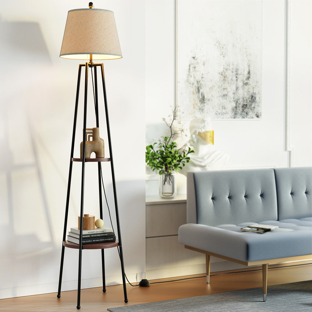 Artiss Floor Lamp 2 Tier Shelf Storage LED Light Stand Home Living Room Upright-Furniture &gt; Bedroom-PEROZ Accessories