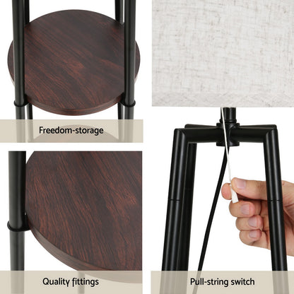 Artiss Floor Lamp 2 Tier Shelf Storage LED Light Stand Home Living Room Upright-Furniture &gt; Bedroom-PEROZ Accessories
