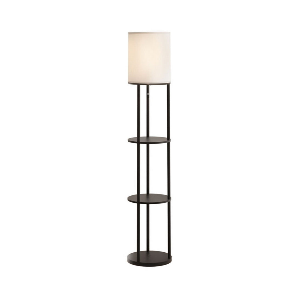 Artiss Floor Lamp 3 Tier Shelf Storage LED Light Stand Home Room Vintage Round-Home &amp; Garden &gt; Lighting &gt; Floor Lamps-PEROZ Accessories