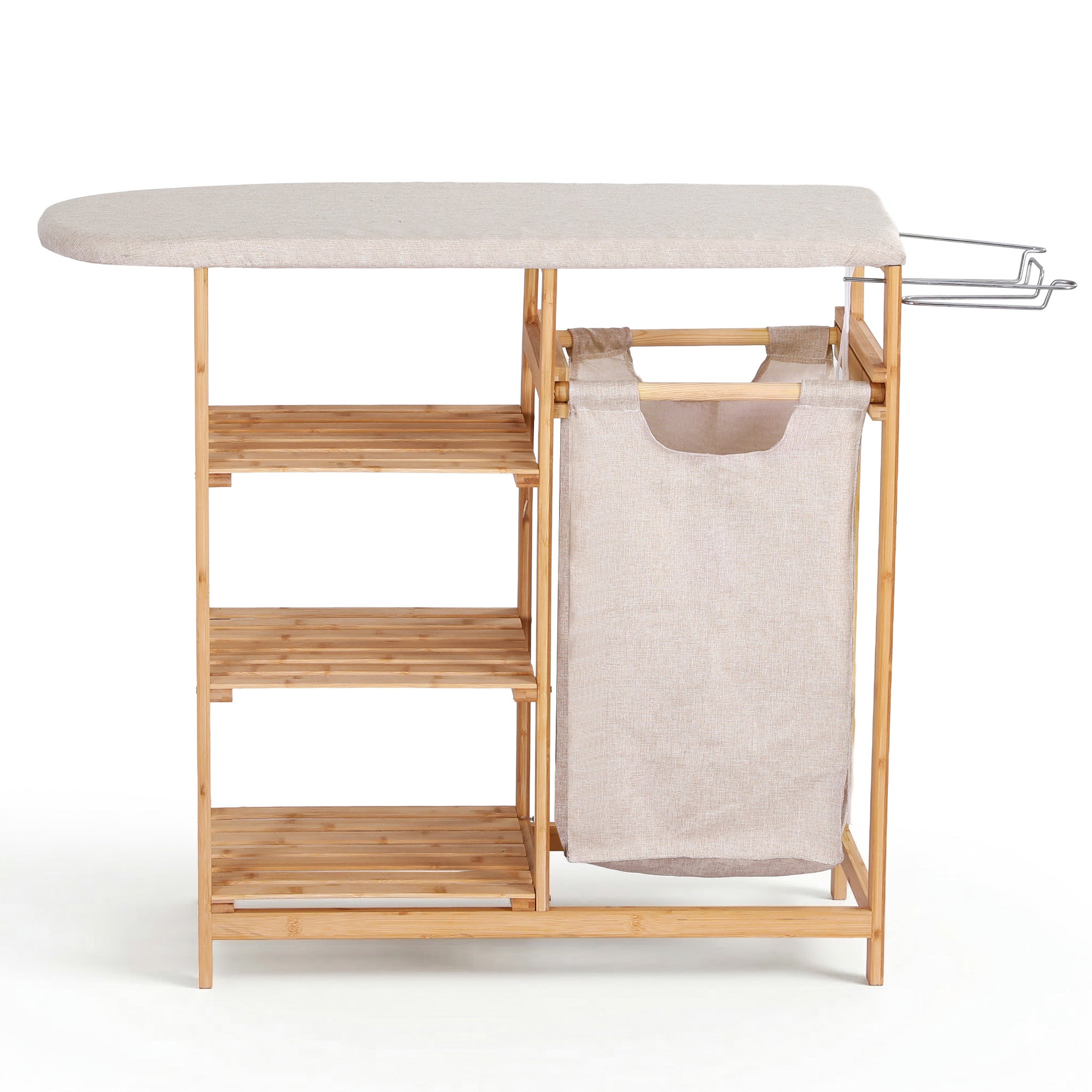 Artiss Laundry Basket Hamper with Ironing Board Bamboo-Home &amp; Garden > Laundry &amp; Cleaning > Laundry Baskets-PEROZ Accessories