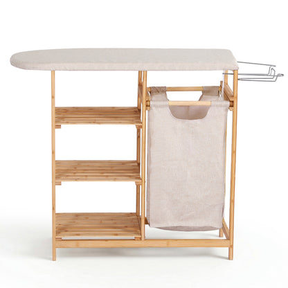Artiss Laundry Basket Hamper with Ironing Board Bamboo-Home &amp; Garden > Laundry &amp; Cleaning > Laundry Baskets-PEROZ Accessories