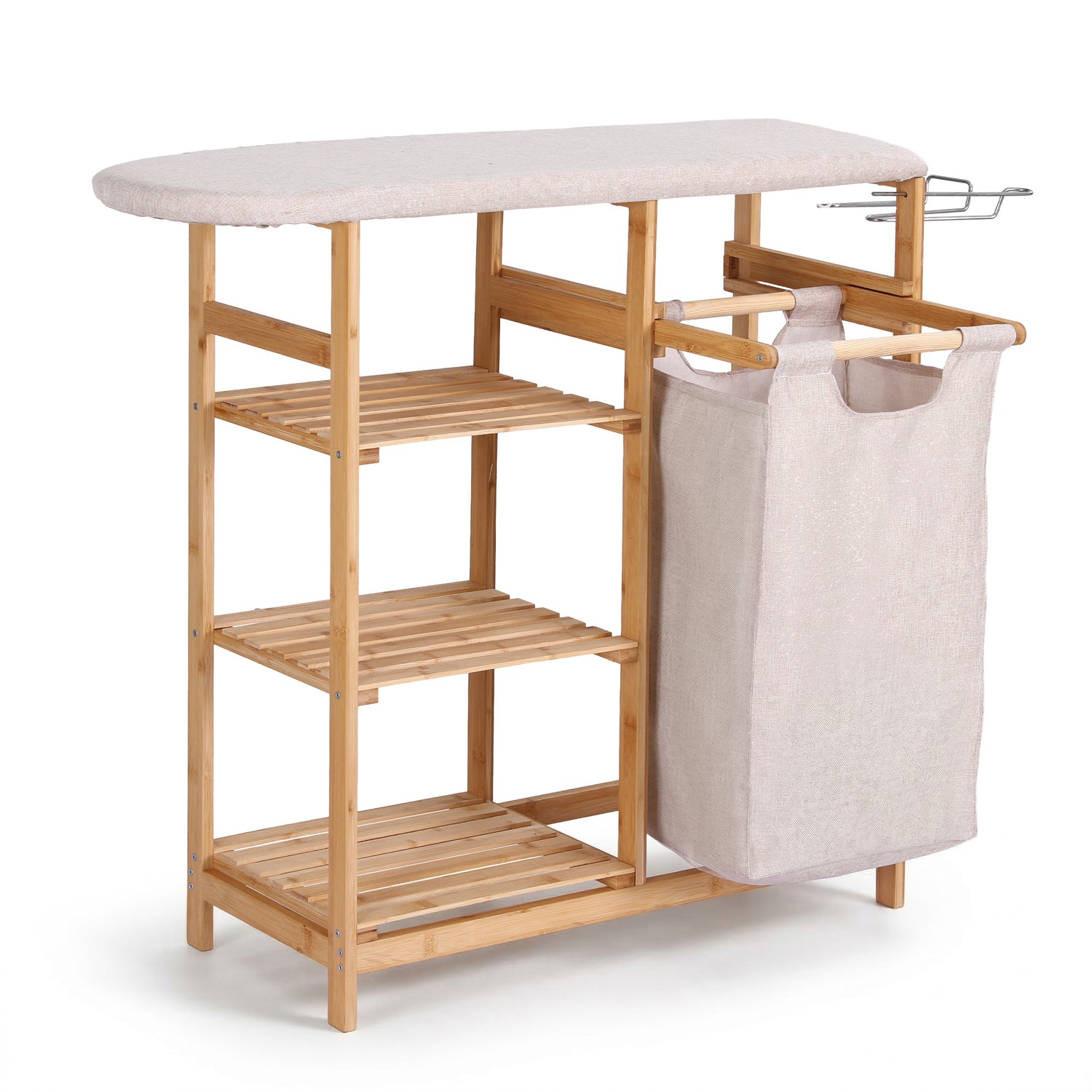 Artiss Laundry Basket Hamper with Ironing Board Bamboo-Home &amp; Garden > Laundry &amp; Cleaning > Laundry Baskets-PEROZ Accessories