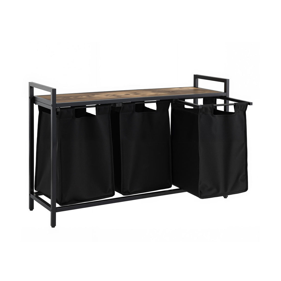 Artiss Laundry Basket with 3 Pull-out Bags Metal Frame Black-Home &amp; Garden > Laundry &amp; Cleaning > Laundry Baskets-PEROZ Accessories