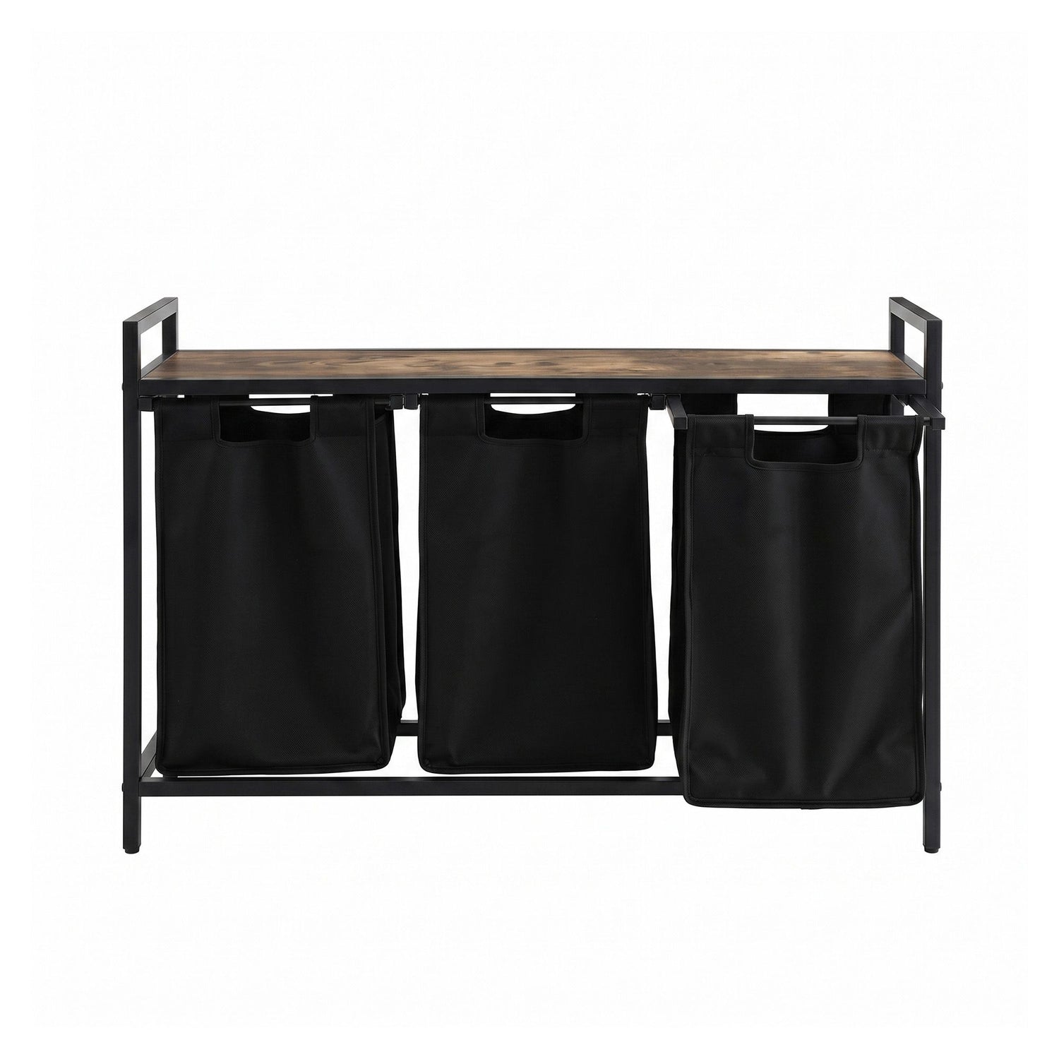Artiss Laundry Basket with 3 Pull-out Bags Metal Frame Black-Home &amp; Garden > Laundry &amp; Cleaning > Laundry Baskets-PEROZ Accessories