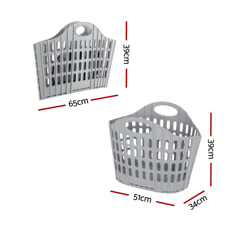 Artiss Laundry Basket Hamper Large Foldable Washing Clothes Storage Organiser-Home &amp; Garden &gt; Laundry &amp; Cleaning-PEROZ Accessories