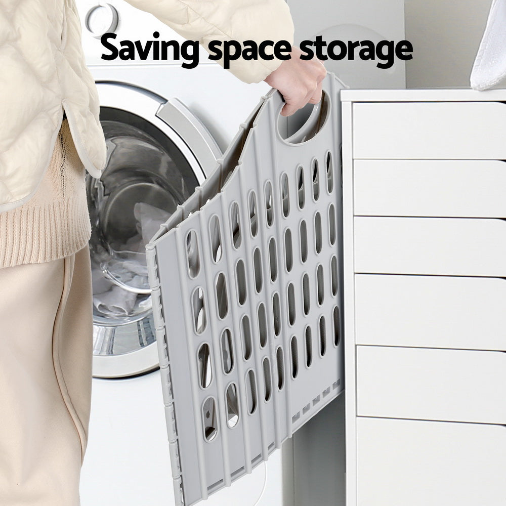 Artiss Laundry Basket Hamper Large Foldable Washing Clothes Storage Organiser-Home &amp; Garden &gt; Laundry &amp; Cleaning-PEROZ Accessories