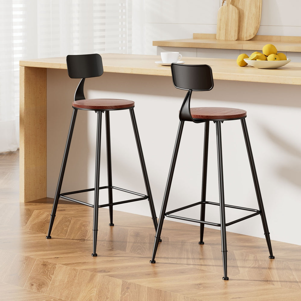 Artiss 2x Bar Stools Vintage Metal Chairs-Bar Stools-PEROZ Accessories