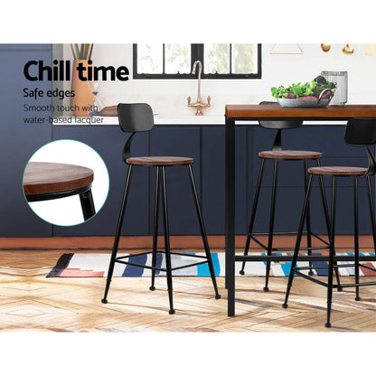 Artiss 2x Bar Stools Vintage Metal Chairs-Bar Stools-PEROZ Accessories