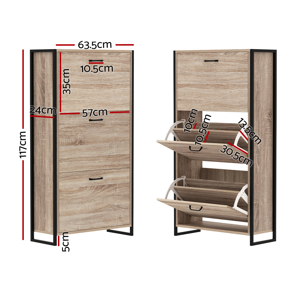 Artiss Shoe Rack Cabinet Adjustable Shelves 24 Pairs Tim-Shoe Storage Cabinets-PEROZ Accessories