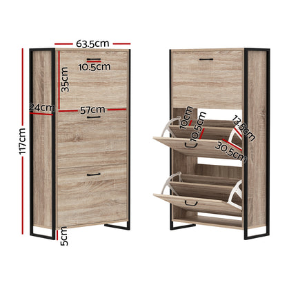 Artiss Shoe Rack Cabinet Adjustable Shelves 24 Pairs Tim-Shoe Storage Cabinets-PEROZ Accessories