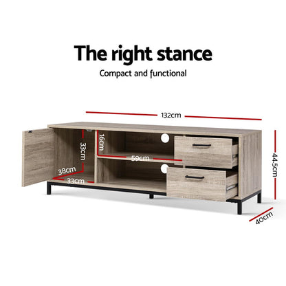 Artiss TV Cabinet Entertainment Unit 132cm Pine Tania-Entertainment Units-PEROZ Accessories