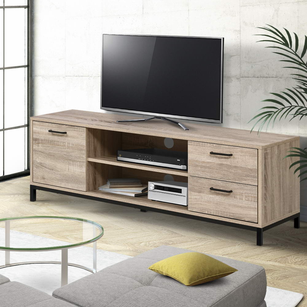 Artiss TV Cabinet Entertainment Unit 132cm Pine Tania-Entertainment Units-PEROZ Accessories