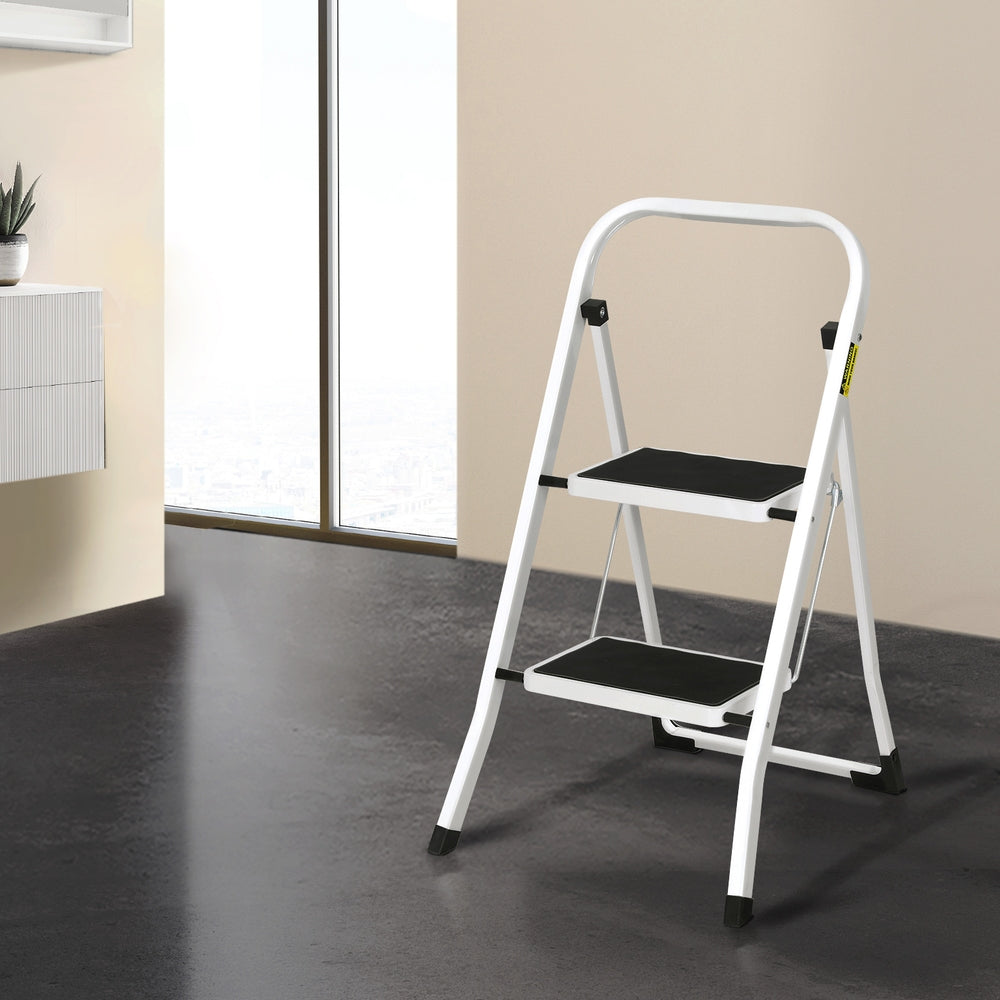 Giantz 2 Step Ladder Multi-Purpose Folding Steel Light Weight Platform-Tools &gt; Industrial Tools &gt; Ladders &amp; Scaffolding-PEROZ Accessories