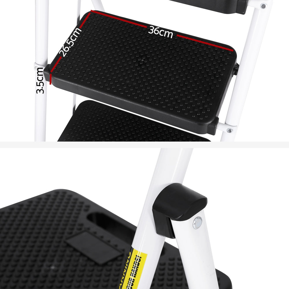 Giantz 4 Step Ladder Multi-Purpose Folding Steel Light Weight Platform-Tools &gt; Industrial Tools &gt; Ladders &amp; Scaffolding-PEROZ Accessories