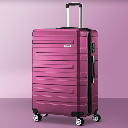 Mazam 28&quot; Luggage Suitcase Trolley Set TSA Lock Hard Case Magenta-Luggage Sets-PEROZ Accessories