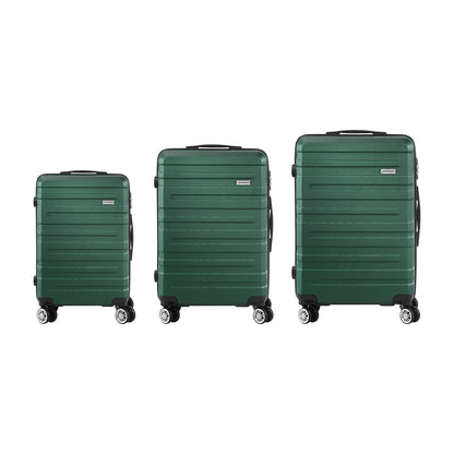 Mazam 3PCS Luggage Suitcase Trolley Set Travel TSA Lock Storage Hard Case Green-Luggage-PEROZ Accessories
