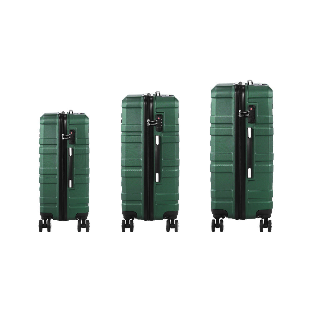 Mazam 3PCS Luggage Suitcase Trolley Set Travel TSA Lock Storage Hard Case Green-Luggage-PEROZ Accessories