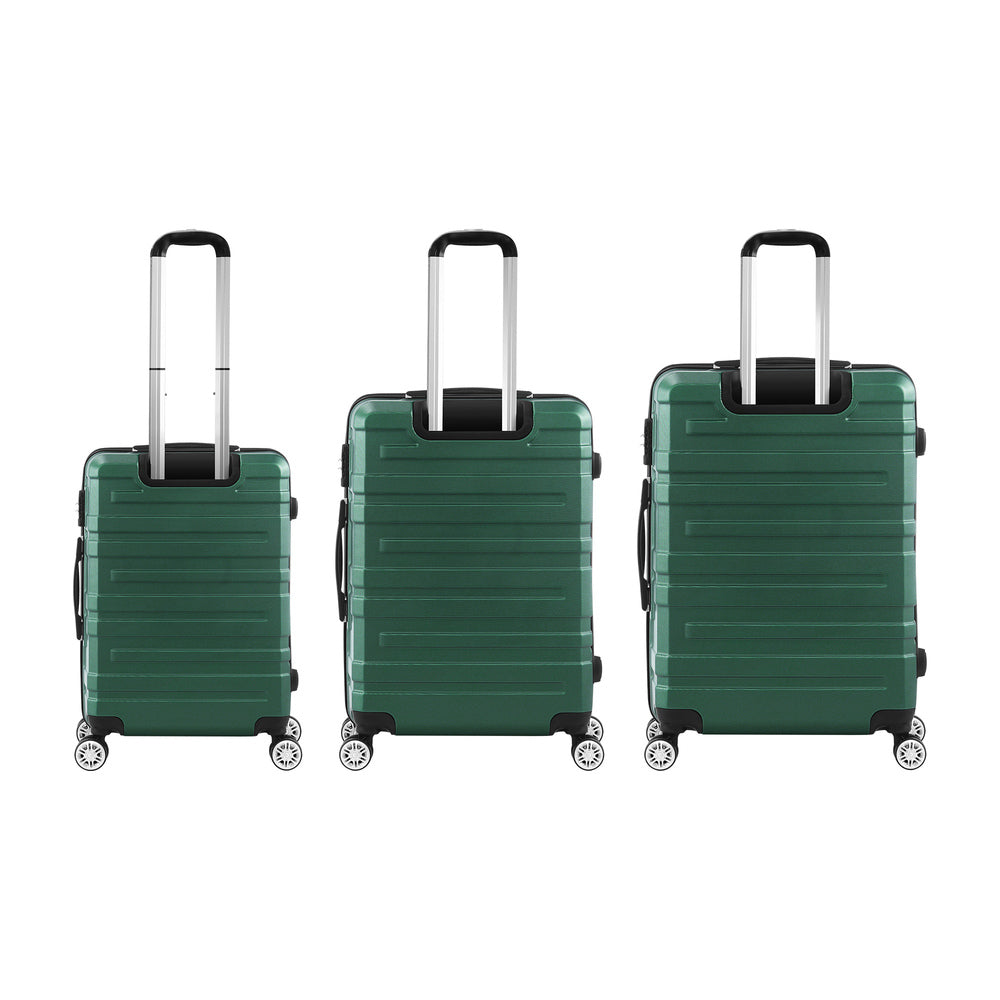 Mazam 3PCS Luggage Suitcase Trolley Set Travel TSA Lock Storage Hard Case Green-Luggage-PEROZ Accessories