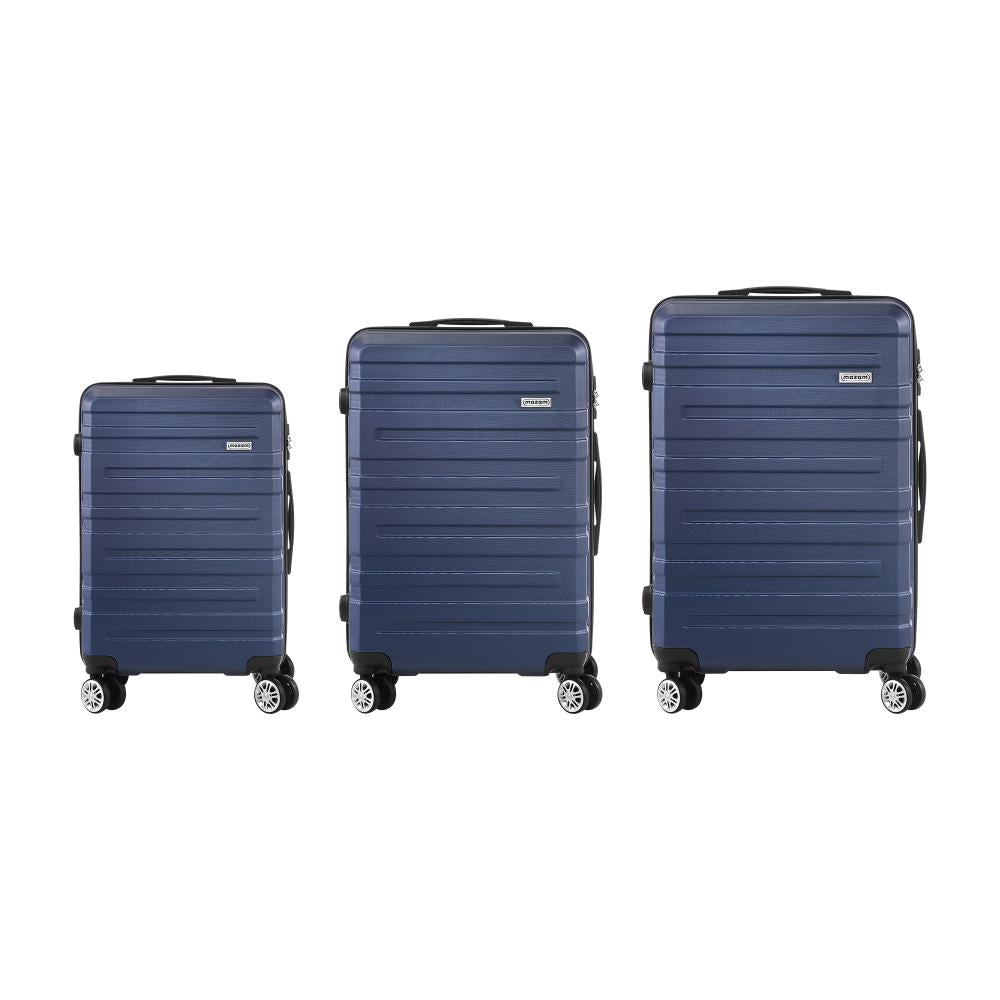 Mazam 3PCS Luggage Suitcase Trolley Set Travel TSA Lock Storage Hard Case Navy-Luggage Setss-PEROZ Accessories