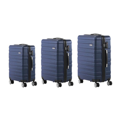 Mazam 3PCS Luggage Suitcase Trolley Set Travel TSA Lock Storage Hard Case Navy-Luggage Setss-PEROZ Accessories