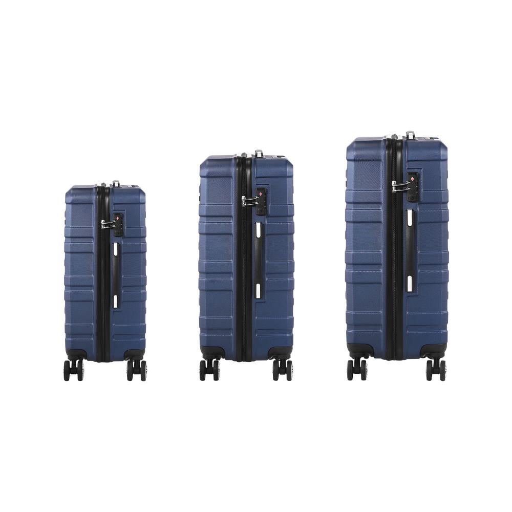 Mazam 3PCS Luggage Suitcase Trolley Set Travel TSA Lock Storage Hard Case Navy-Luggage Setss-PEROZ Accessories