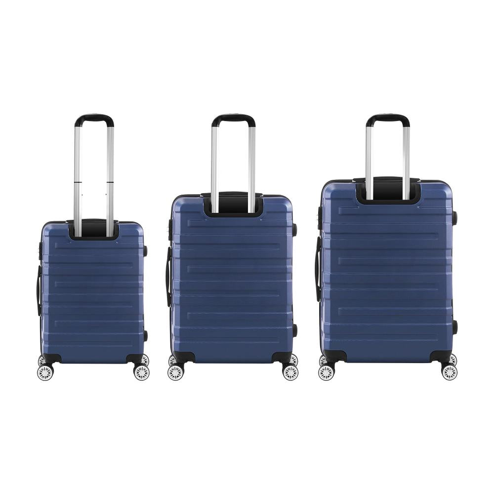 Mazam 3PCS Luggage Suitcase Trolley Set Travel TSA Lock Storage Hard Case Navy-Luggage Setss-PEROZ Accessories