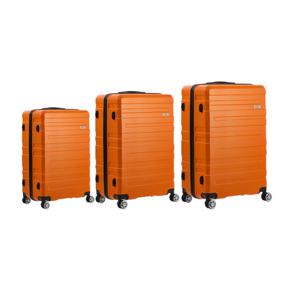 Mazam 3PCS Luggage Suitcase Trolley Set TSA Lock Hard Case Orange-Luggage Sets-PEROZ Accessories