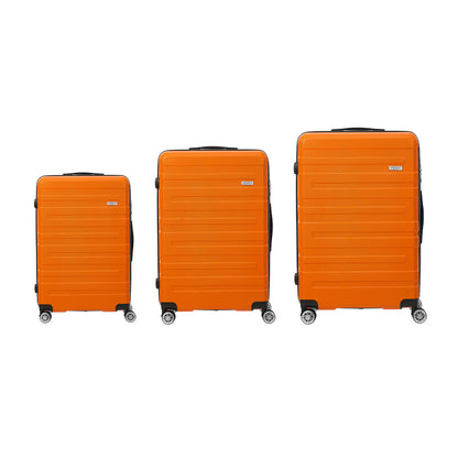 Mazam 3PCS Luggage Suitcase Trolley Set TSA Lock Hard Case Orange-Luggage Sets-PEROZ Accessories