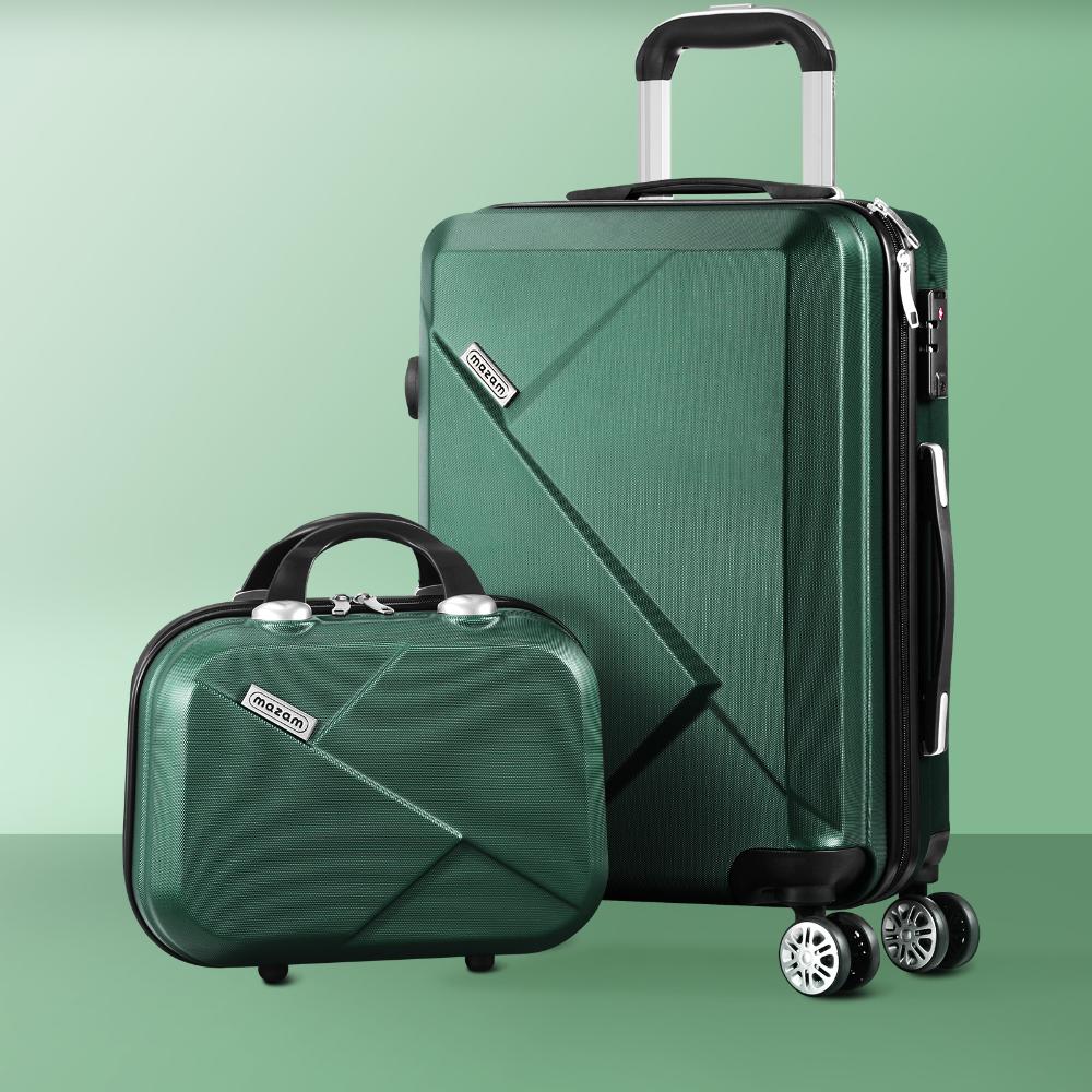 Mazam 2PCS Luggage Suitcase Trolley Set Travel TSA Lock Storage Hard Case Green-Luggage Sets-PEROZ Accessories
