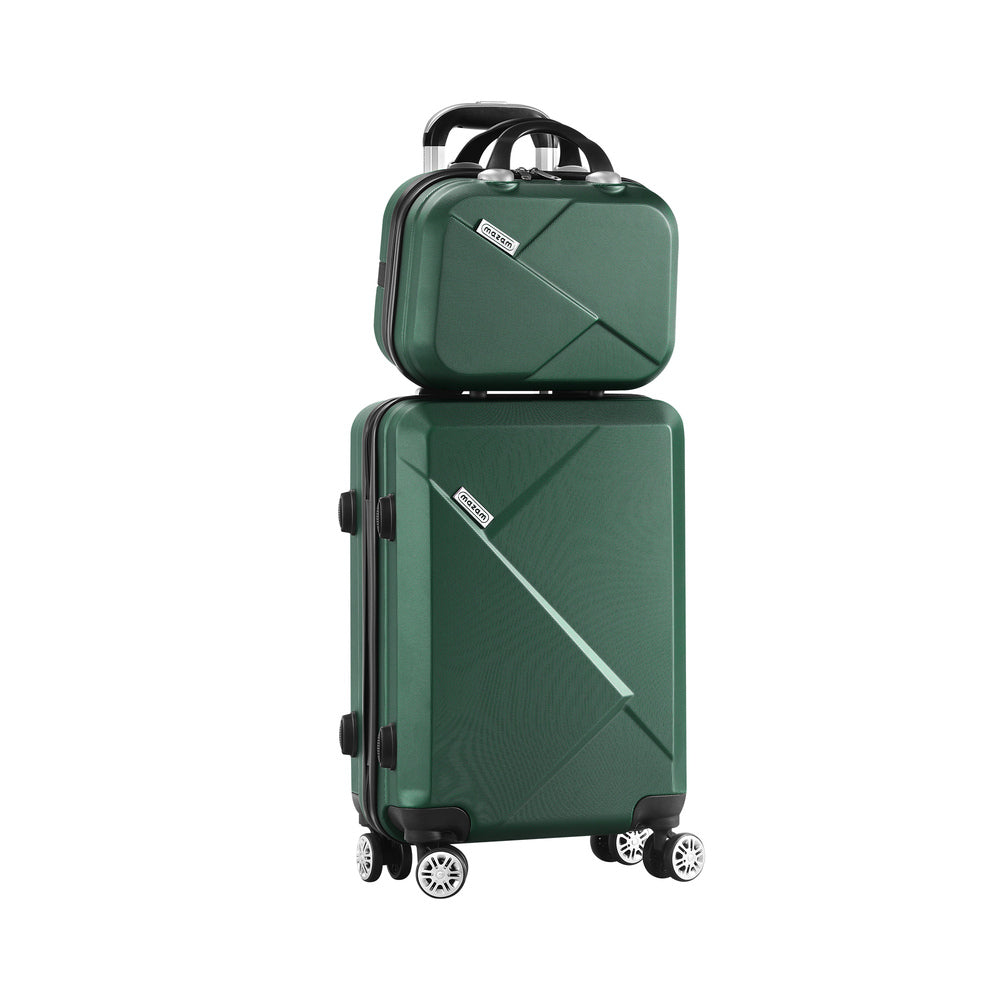 Mazam 2PCS Luggage Suitcase Trolley Set Travel TSA Lock Storage Hard Case Green-Luggage-PEROZ Accessories
