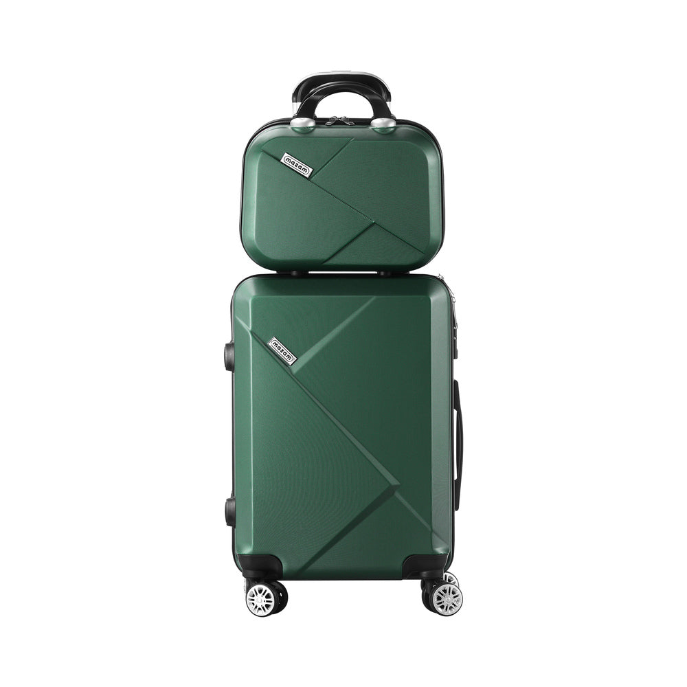 Mazam 2PCS Luggage Suitcase Trolley Set Travel TSA Lock Storage Hard Case Green-Luggage-PEROZ Accessories