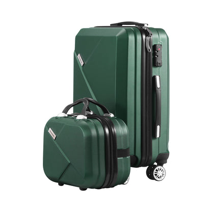 Mazam 2PCS Luggage Suitcase Trolley Set Travel TSA Lock Storage Hard Case Green-Luggage-PEROZ Accessories